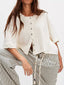 Button-Front Half Sleeve Cardigan