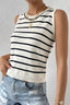 Striped Round Neck Knit Vest