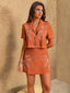 Embroidered Short Sleeve Top and Mini Skirt Set