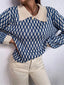 Diamond Pattern Peter Pan Collar Sweater
