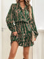 Printed Long Sleeve Mini Dress