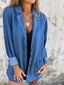 Full Size Button Down Denim Blazer Plus Size