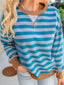 Striped Round Neck Casual Sweatshirt
