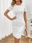 Round Neck Short Sleeve Lace Dress