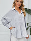Striped Collared Neck Long Sleeve Shirt