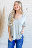 And The Why Creamy Soft Slub V-neck Basic T Shirts