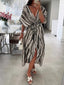 Tie-Dye Tie Waist Wrap Dress