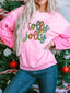 Holly Jolly Sequin Letter Drop Shoulder Long Sleeve Top