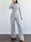 One-Shoulder Long Sleeve Top and Pants Set