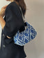 Raw Edge Cloth Shoulder Bag