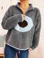 Zip-Up Contrast Trim Cardigan