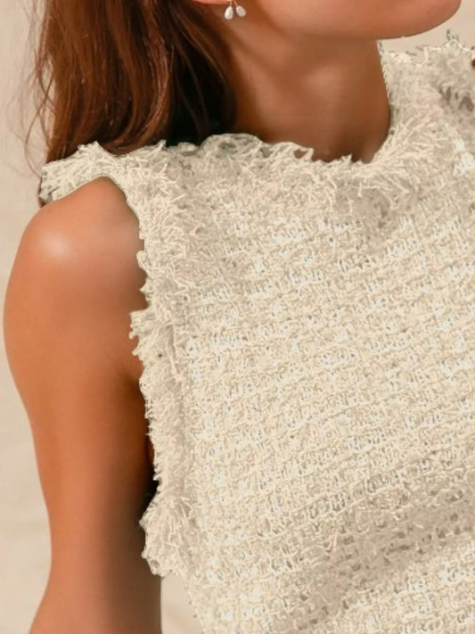 SO ME Tweed Knit Sweater Vest Top