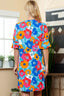 Floral Notched Neck Half Sleeve Dress