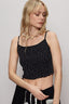 POL Polka Dot Adjustable Strap Cropped Knit Cami