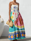 Printed Square Neck Maxi Cami Dress