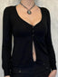 Long Sleeve V-Neck Button Front Cardigan