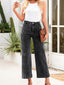 High-Waisted Wide Leg Washed Jeans