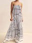 Smocked Printed Tube Maxi Dress