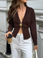 Single-Button Fitted Cardigan
