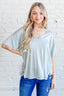 And The Why Creamy Soft Slub V-neck Basic T Shirts