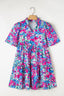 Frill Printed Short Sleeve Mini Dress