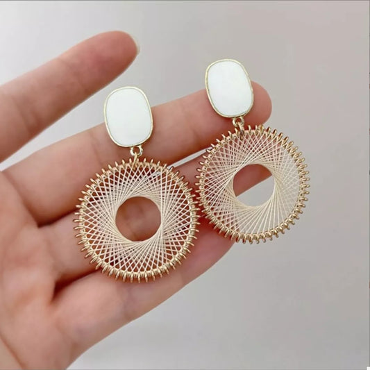 18K Gold-Plated Circle Dangle Earring