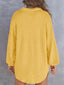 Casual Waffle Knit Button Detail Blouse