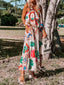 Printed Ruffle Hem Layered Dress