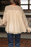 Round Neck Ruffle Sleeve Blouse