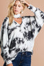 BiBi Tie Dye Cutout Batwing Sleeve Top