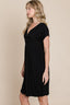 BOMBOM V-Neck Short Sleeve Dress