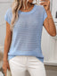 Openwork Round Neck Short Sleeve Knit Cover Up