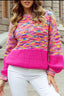 Rainbow Confetti Drop Shoulder Sweater