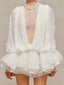 Ruffled Hem Lace Mini Dress