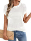 Openwork Round Neck Short Sleeve Knit Cover Up