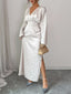 Leopard Surplice Long Sleeve Maxi Dress