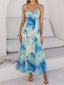 Floral Print Sweetheart Neck Dress