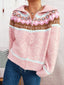 Fair Isle Pattern Zip-Up Cardigan