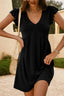 V-Neck Ruffled Cap Sleeve Dress