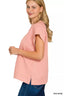 Zenana Textured Knit Jacquard Short Sleeve Top