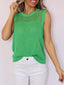 Openwork Round Neck Sweater Vest