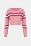 Cable-Knit Striped Dropped Shoulder Sweater