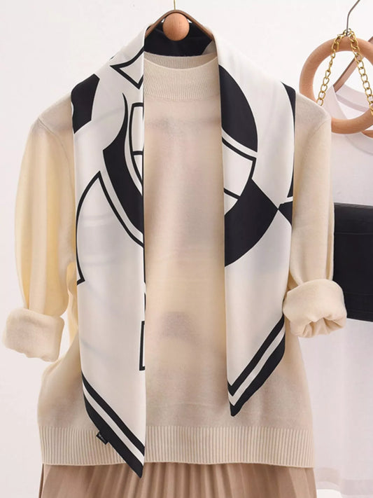 Square Flower Silk Scarf