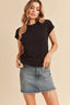 Aemi + Co Lettuce Edge Round Neck Short Sleeve T-Shirt