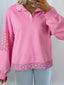 Eyelet Lace Detail Snap Down Sweatshirt
