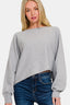 Zenana Asymmetric Hem Long Sleeve Sweater