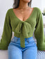 Tie-Front Cropped Sweater