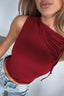 Ruched Tied Solid Color Tank