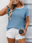 Contrast Trim Short Sleeve Sweater