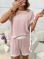 Contrast Trim Short Sleeve Top and Shorts Set